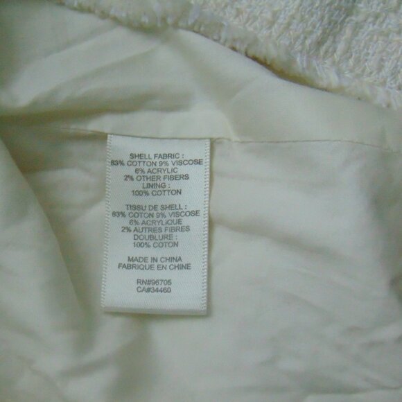 Rebecca Taylor Off White Textured Frayed Tweed Biker Moto Vest Sm - Picture 16 of 16